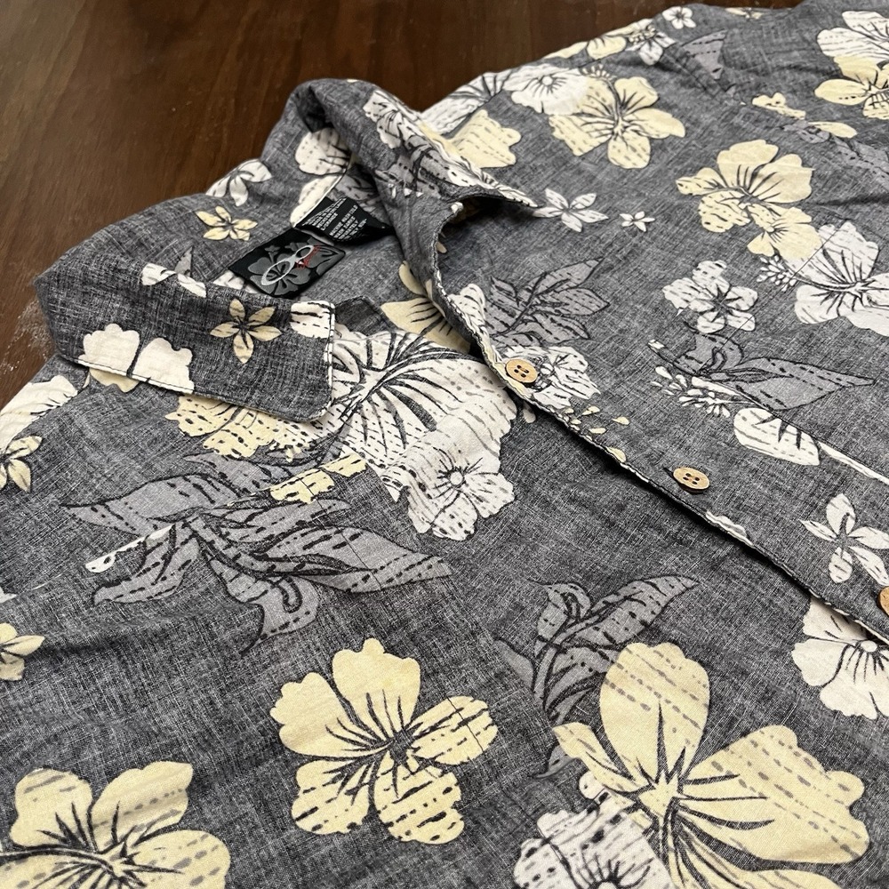 OP Sport Hawaiian Shirt Mens L button up cotton camp short sleeve